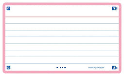 Oxford - Flashcard oxford 2.0 75x125mm 80vel 250gr lijn roze