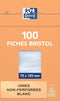 OXFORD flashcards ongeperforeerd - 75 x 125 mm - effen - wit - pak van 100 vel - Adveo