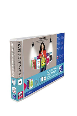 Oxford - Presentatieringband oxford polyvision maxi a3 dwars 4-rings d-mech 30mm transparant | 5 stuks