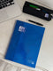 Oxford School Europeanbook - notitieboek - gekleurde rand - A4+ - lijn - 80 vel - 4 gaats - hardcover - donkerblauw