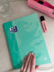 Oxford School Europeanbook - notitieboek - gekleurde rand - A4+ - lijn - 80 vel - 4 gaats - hardcover - pastel mint