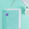 Oxford School Europeanbook - notitieboek - gekleurde rand - A4+ - ruit 5mm - 80 vel - 4 gaats - hardcover - pastel mint