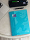 Oxford School Europeanbook - notitieboek - gekleurde rand - A4+ - ruit 5mm - 80 vel - 4 gaats - hardcover - pastel blauw