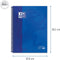 Oxford School Europeanbook - notitieboek - gekleurde rand - A4+ - ruit 5mm - 80 vel - 4 gaats - hardcover - donkerblauw