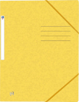 Oxford Top File + - elastomap - 3 kleppen - elastiek - A4 - geel - pak 10 stuks