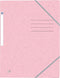 Oxford Top File + - elastomap - 3 kleppen - elastiek - A4 - pastel roze - pak 10 stuks