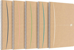 Oxford Touareg - spiraalblok - A4 - gelijnd - 90 vel - 90g - soepele kartonnen kaft - assorti