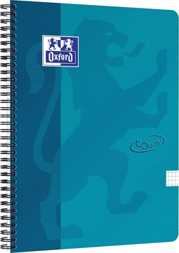 Oxford Touch - Schrijfblok - A4 - Geruit - 140 pagina's - 90g - soft cover - aqua
