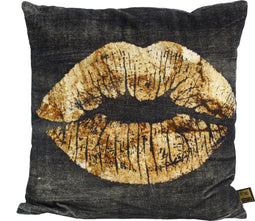 PTMD Sierkussen Mathea - 45x10x45 cm - Fluweel - Zwart