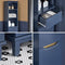 SoBuy BZR112-B - Hoge Kolomkast - 3 Open Vakken 1 Lade - Midnight Blue