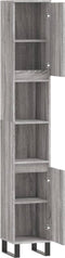 vidaXL - Badkamerkast - 30x30x190 - cm - bewerkt - hout - grijs - sonoma - eikenkleur