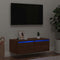 vidaXL - Tv-meubel - met - LED-verlichting - 75x35,5x25 - cm - bruin - eikenkleur