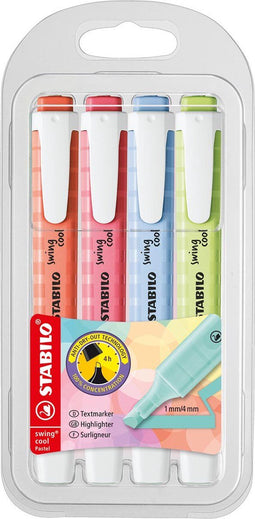 STABILO swing cool pastel markeerstift, etui van 4 stuks 5 stuks