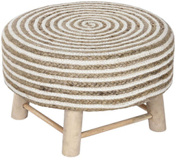 Voetensteun Home ESPRIT Jute Eucalyptushout 50 x 50 x 30 cm