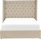 LUBBON - Bed met opbergruimte - Beige - 140 x 200 cm - Fluweel