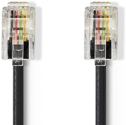 Nedis TCGP90100BK50 - Telefoonhoorn kabel - RJ10 male/male - 500 cm - Zwart
