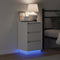 vidaXL - Nachtkastje - met - LED - Wit - 39x34,5x65 - cm - Gelaagd - Hout