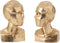J-Line boekensteun Hoofd Geometrisch - kunststof/polyresin - goud - 2 stuks