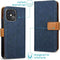 iMoshion Hoesje Geschikt voor iPhone 13 Pro Hoesje Met Pasjeshouder - iMoshion Luxe Canvas Bookcase - Donkerblauw