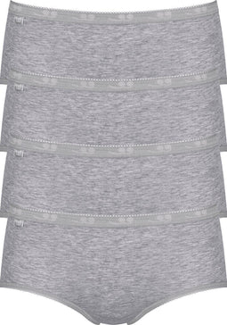 sloggi Basic+ - Dames Midi slip - 4-pack - Lichtgrijs (4-pack)
