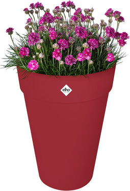 Elho Loft Urban Rond Hoog 42 - Grote Bloempot voor Buiten - Waterreservoir - 100% Gerecycled Plastic - Ø 42.0 x H 56.0 cm - Theater rood