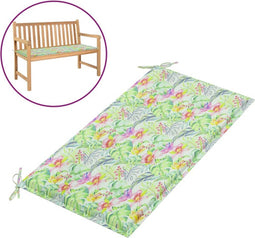 vidaXL - Tuinbankkussen - 100x50x3 - cm - oxford - stof - bladpatroon