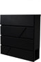 BRASQ Brievenbus Deluxe Zwart PB200 - Wandbrievenbus met Slot en Krantenvak - Hangend