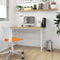 vidaXL - Computerbureau - 105x55x72 - cm - MDF - en - metaal - wit - lichteikenkleurig