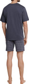 Schiesser Heren Shortama - Korte broek - V-hals - Antraciet - Maat S