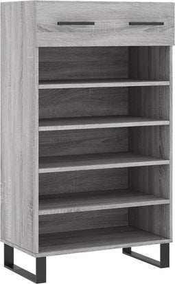 vidaXL - Schoenenkast - 60x35x105 - cm - bewerkt - hout - grijs - sonoma - eikenkleur