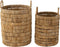 J-Line mand Cilinders - waterhyacint - naturel - 2 stuks