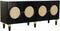 Dientafel DKD Home Decor Zwart Natuurlijk Rotan Mangohout (150 x 40 x 65 cm)