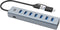 Conceptronic HUBBIES21GP - 7-Port USB 3.0 Hub - USB-A x 7 met stroomadapter - Grijs