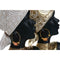 Decoratieve figuren Home ESPRIT Wit Zwart Gouden Afrikaanse 22 x 11 x 37 cm (2 Stuks)