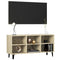 Tv-meubel met metalen poten 103,5x30x50 cm sonoma eikenkleurig