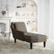 vidaXL - Chaise - longue - kussen - en - rechterarmleuning - kunstleer - donkergrijs