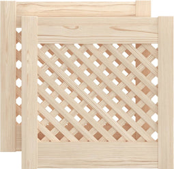 vidaXL - Kastdeuren - met - latwerk - 2 - st - 39,5x39,5 - cm - massief - grenenhout