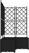 vidaXL - Tuinplanter - met - Trellis - 3 - stuks - Zwart - 80x80x143 - cm
