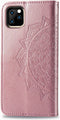 Hoesje Met Pasjeshouder Geschikt voor iPhone 11 - Mandala Bookcase - Roze