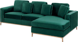 OSLO - Hoekbank - Donkergroen - Linkerzijde - 270 cm - Fluweel