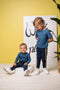 Bampidano Denzel - Baby Jongens T-shirt - Lange mouw - Stone blue stripe