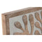 Wanddecoratie Home ESPRIT Wit Natuurlijk Gebloemd 60 x 2,5 x 60 cm (4 Onderdelen)