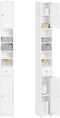 SoBuy BZR167-GW - Hoge Badkamerkast - 5 Open Vakken en Lade - Pareltint Houtcomposiet