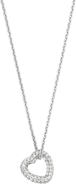 TI SENTO Dames Ketting - 925 zilver - Zirconia wit - Maat 42 - 34022ZI