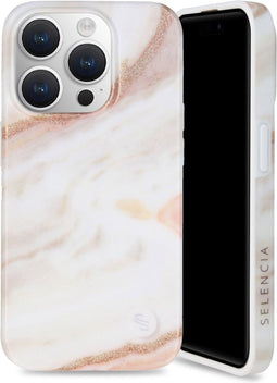 Selencia iPhone 15 Pro - Backcover - 100% gerecycled - Wit Marmer