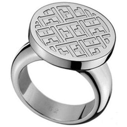 Tommy Hilfiger TJ2700090C - Ring - Stalen ring met gegraveerde H - Zilver