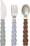 OYOY Mellow Bestekset - Set van 3 - Pale Mint/Choko/Ice Blue