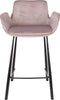 Zuiver Brit Counter Barkruk - Roze - Velvet - Set van 2