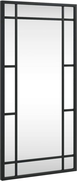 vidaXL - Wandspiegel - rechthoekig - 30x60 - cm - ijzer - zwart
