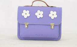 Own Stuff Lederen Kleuterboekentas Flowers - Lila/White